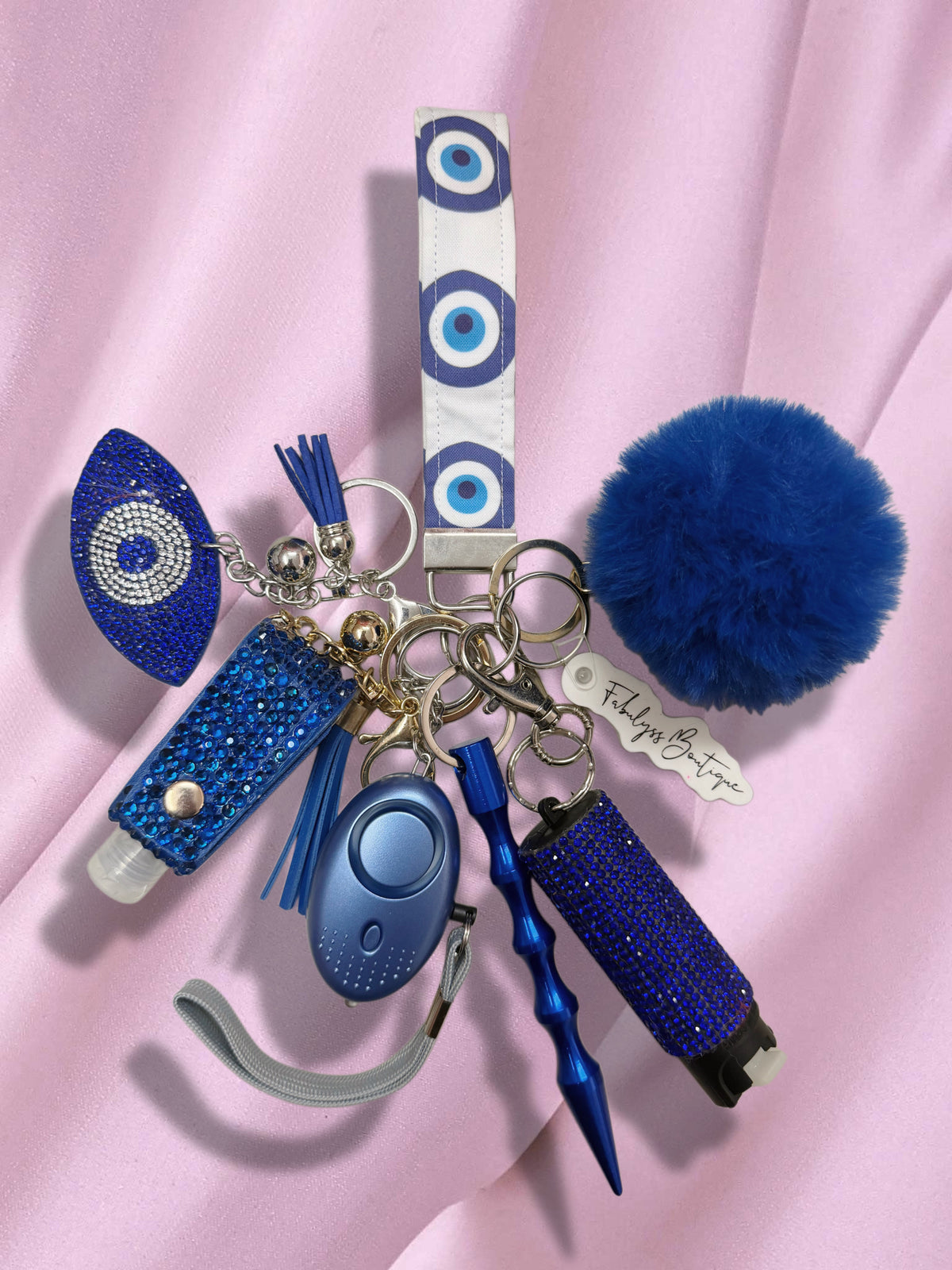 HBG Bling Evil Eye Safety Keychain