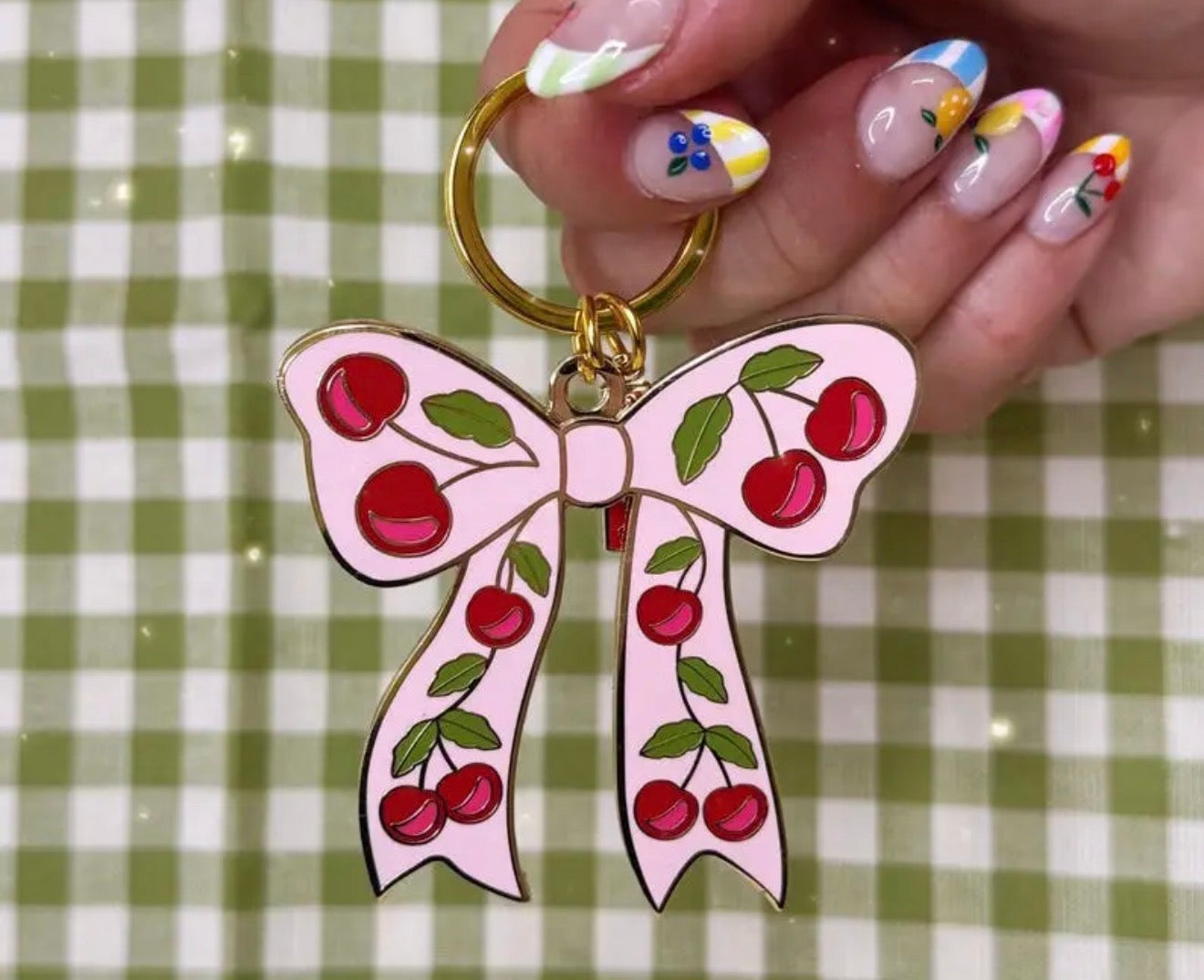 Cherry Bow Keychain
