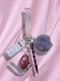 Purple Bling Safety Keychain