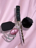 Spooky Faces Scrunchie Safety Keychain
