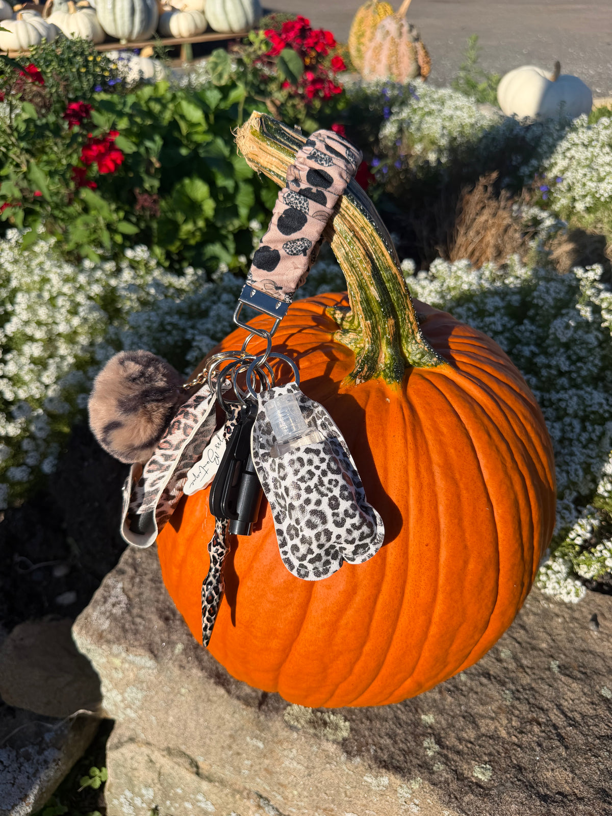 Falling for Leopard Safety Keychain