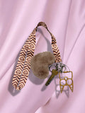 Brown Heart Lanyard Safety Keychain