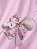Pink Mama Beaded Safety Keychain