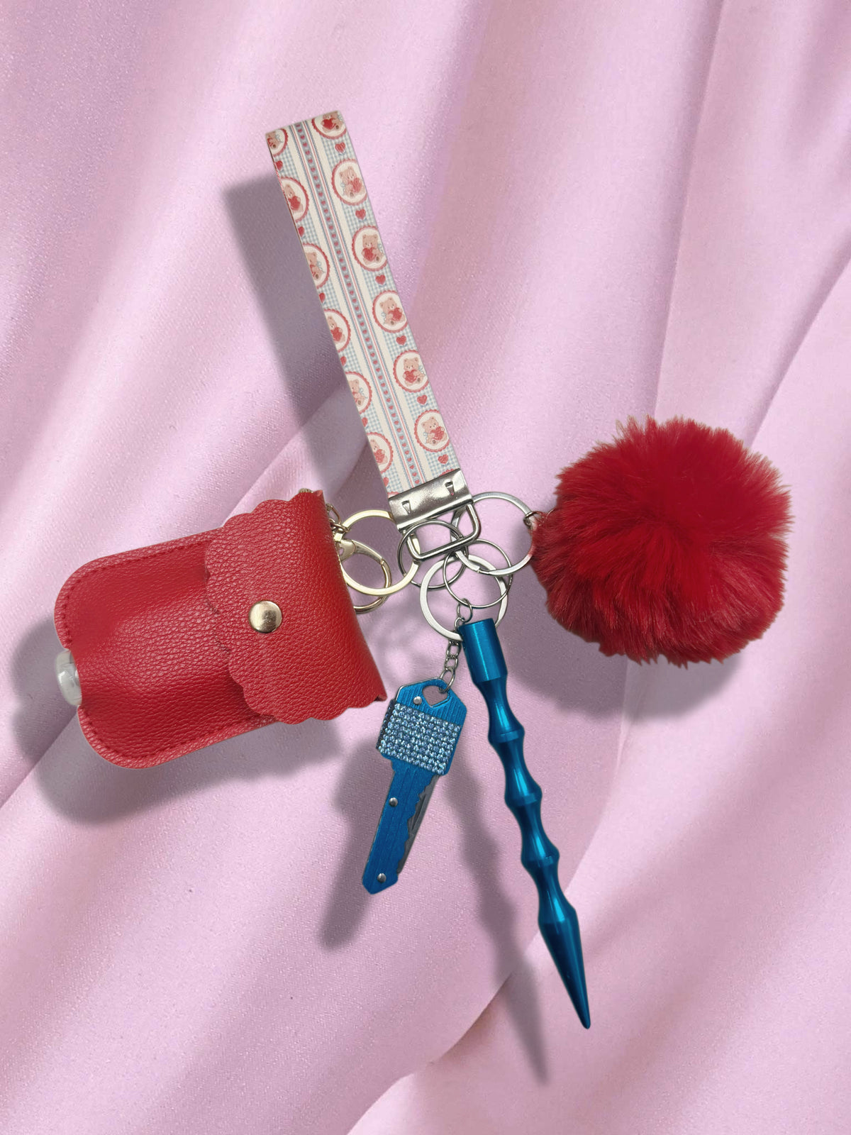 Vday Teddy Bear Safety Keychain