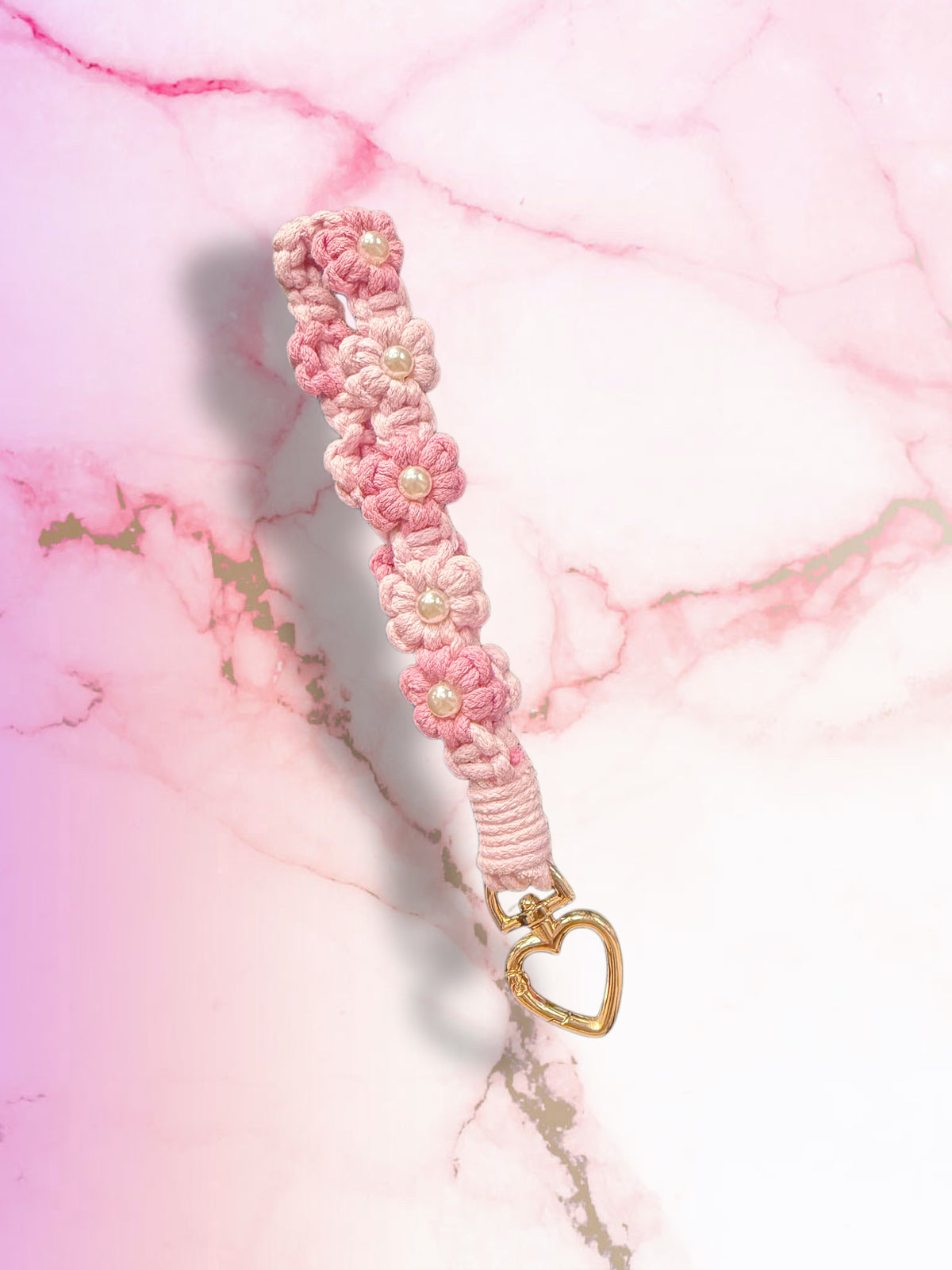 Pink Floral Wristlet