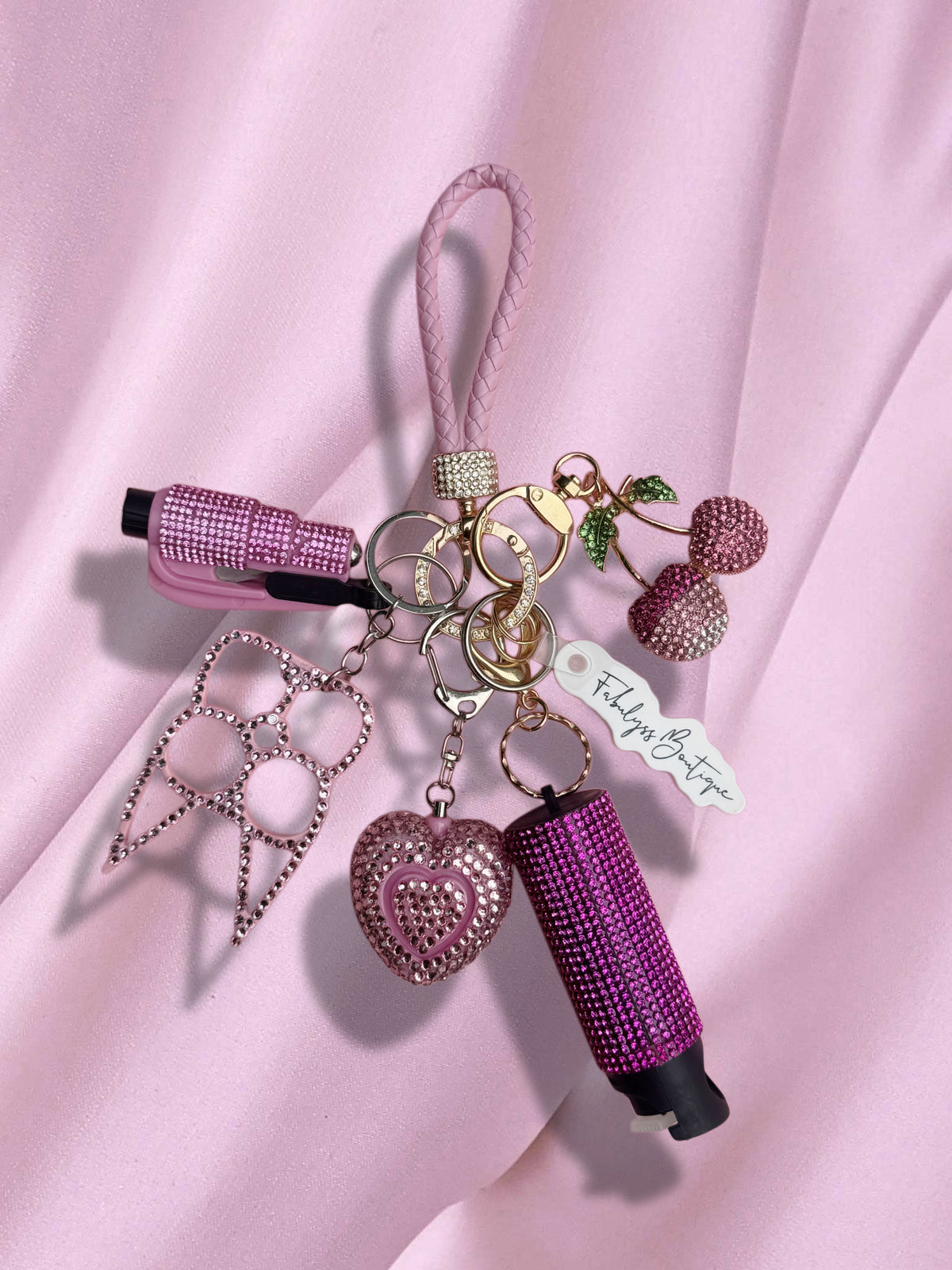 Cherry Crush Safety Keychain (pink)
