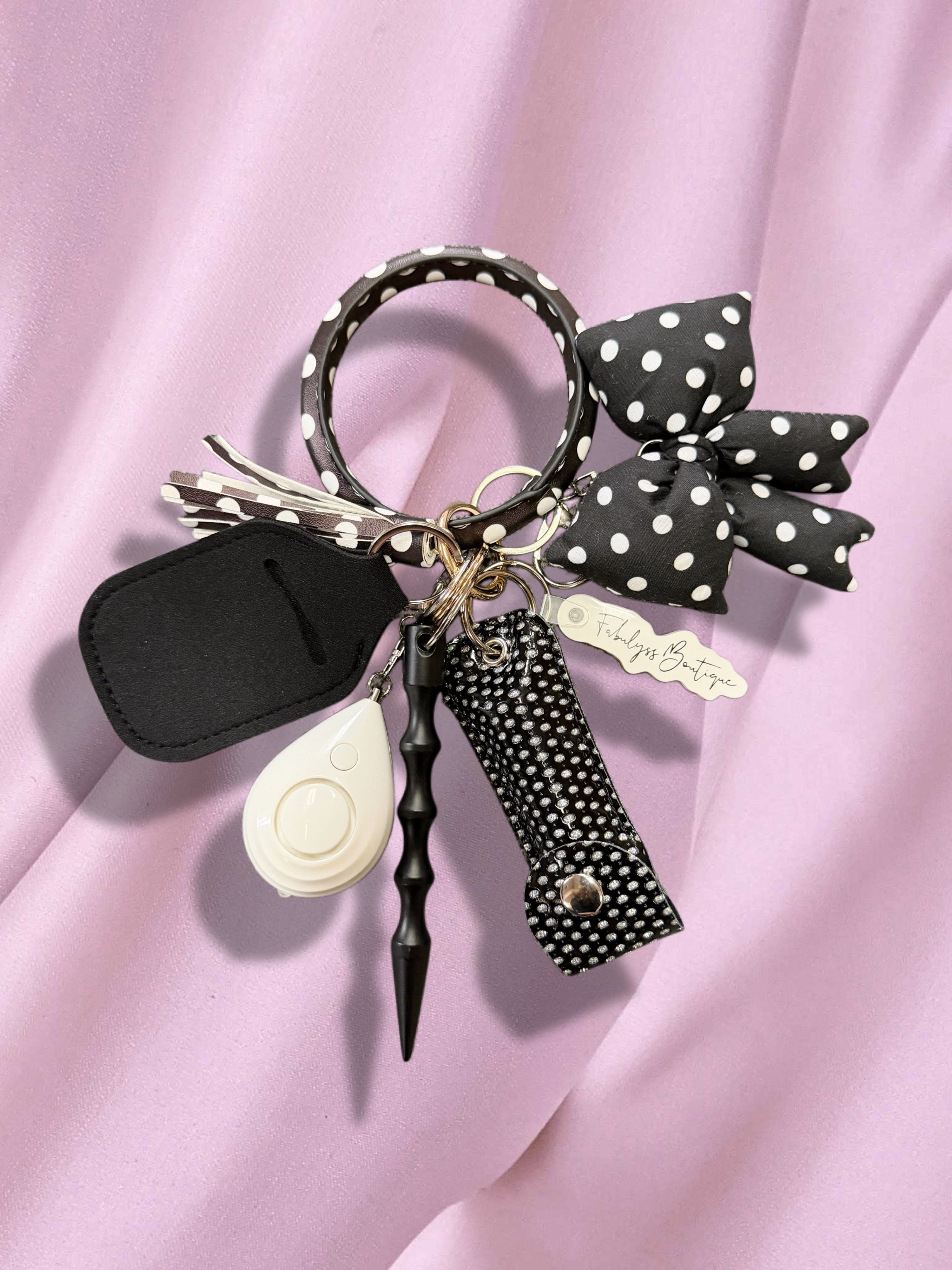Polka Dot Safety Keychain