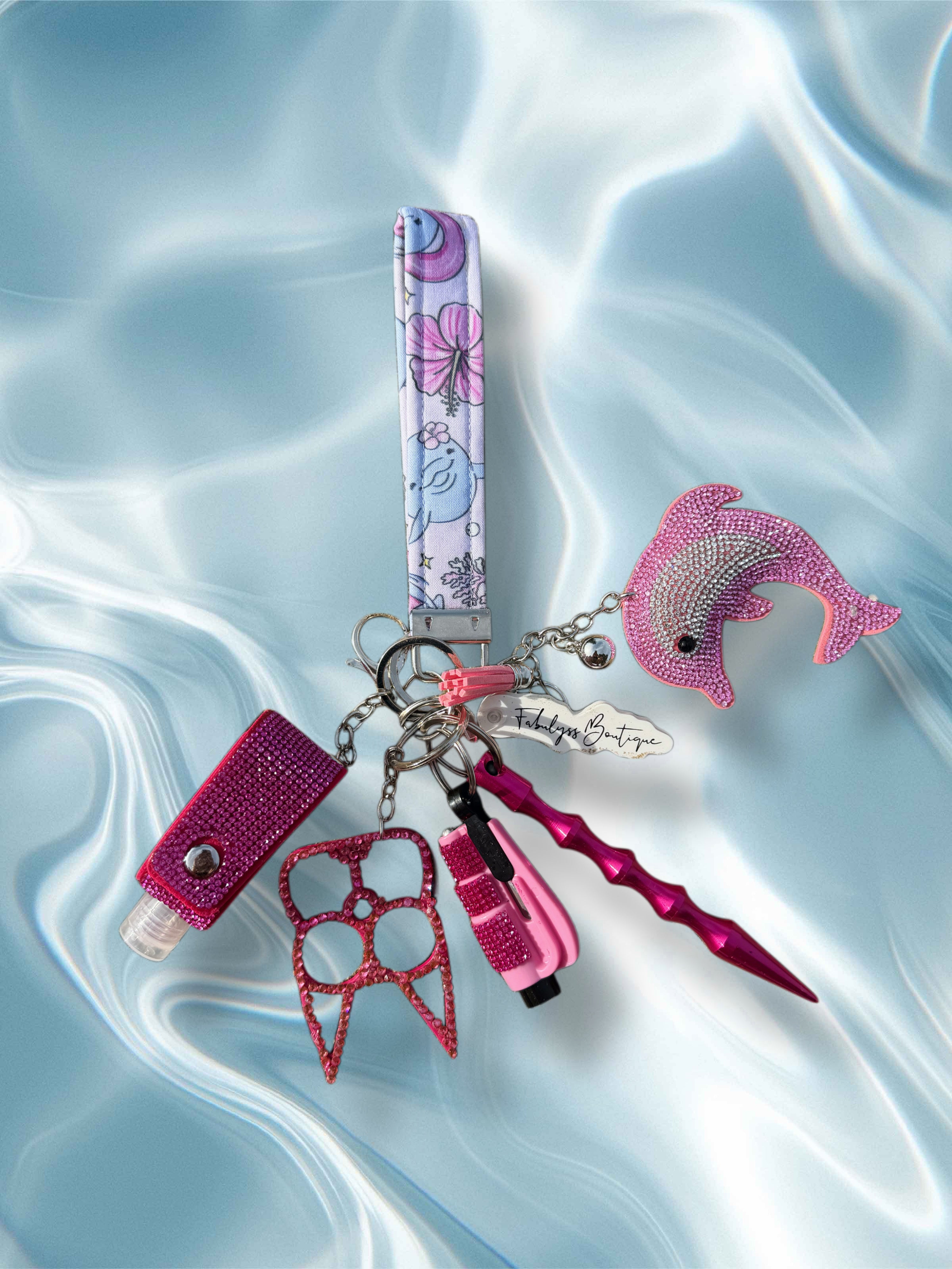 Pink Paradise Safety Keychain