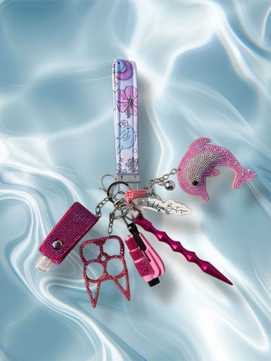 Pink Paradise Safety Keychain