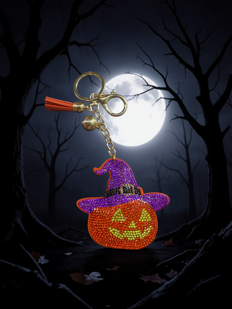 Bling Jack-O-Lantern Keychain