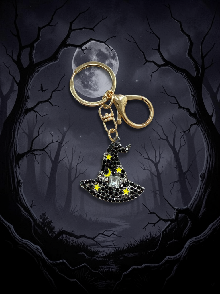 Bling Witch Hat Keychain