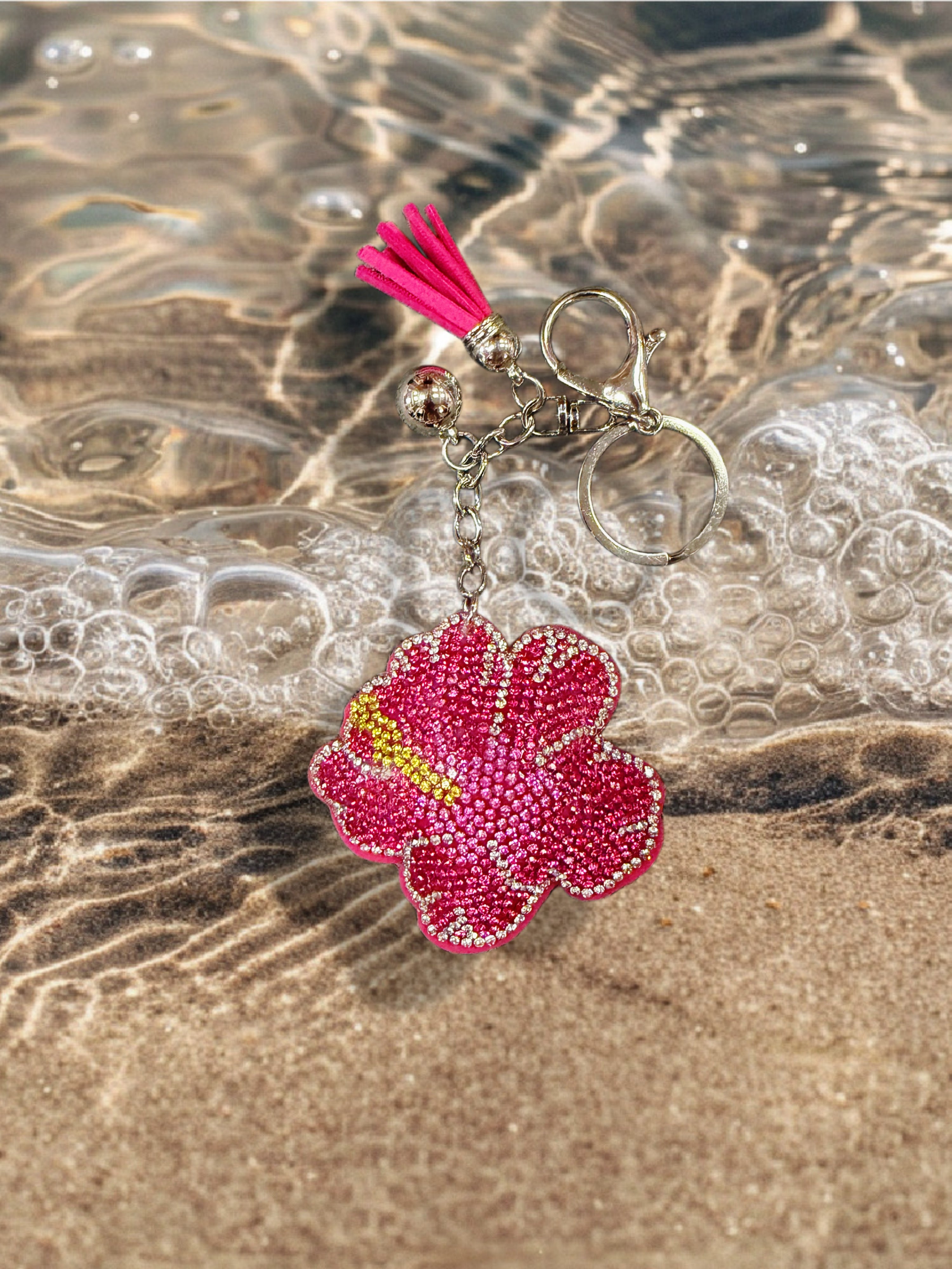 Bling Hibiscus Keychain