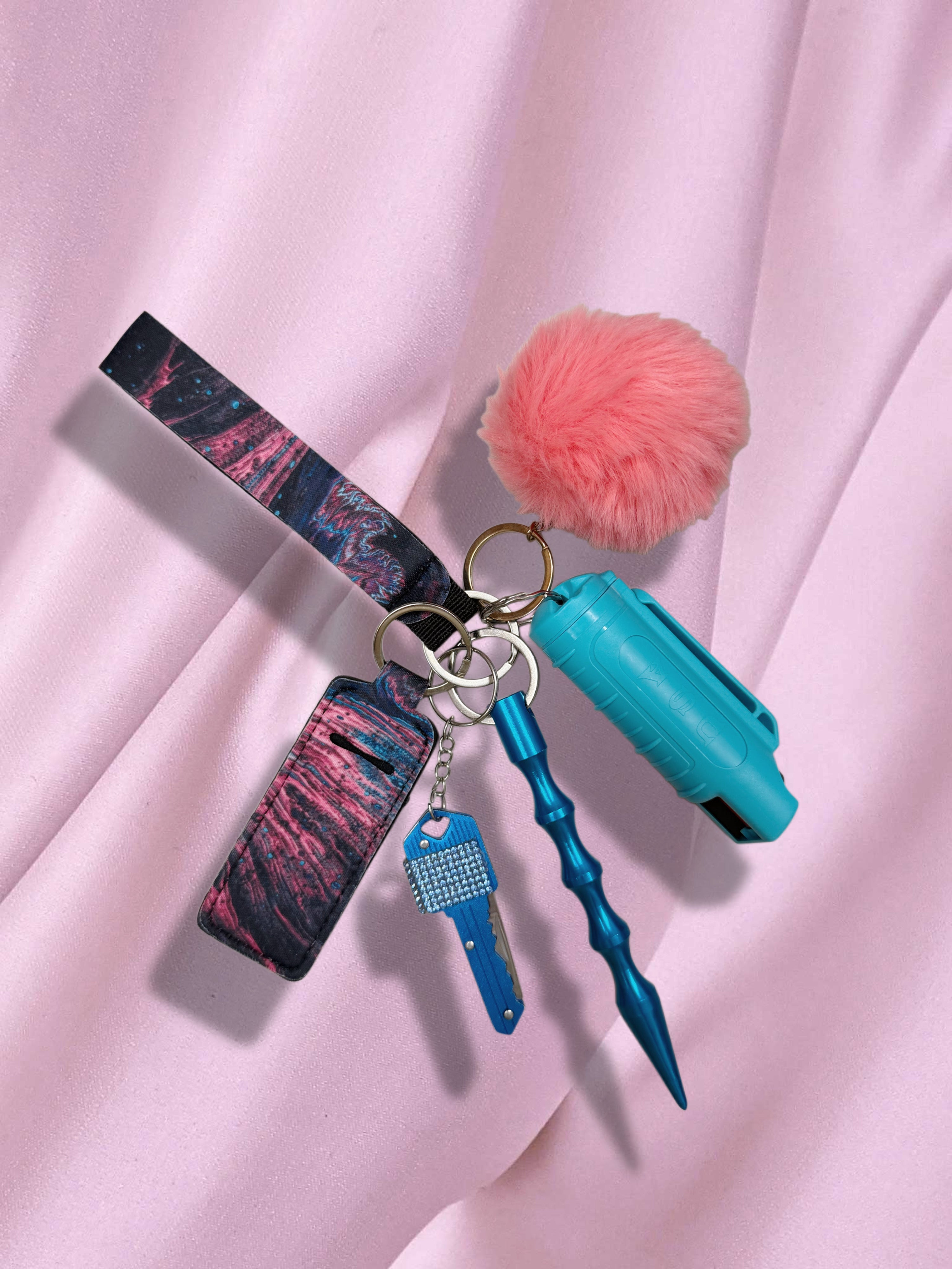 Black + Blue Galaxy Safety Keychain