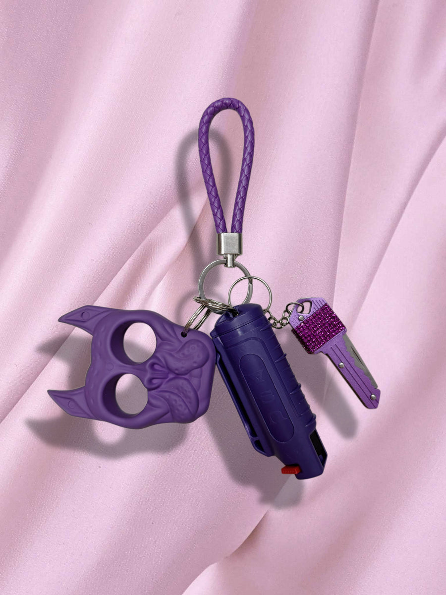 Purple Mens Safety Keychain