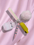 Pink/Yellow Ombré Safety Keychain