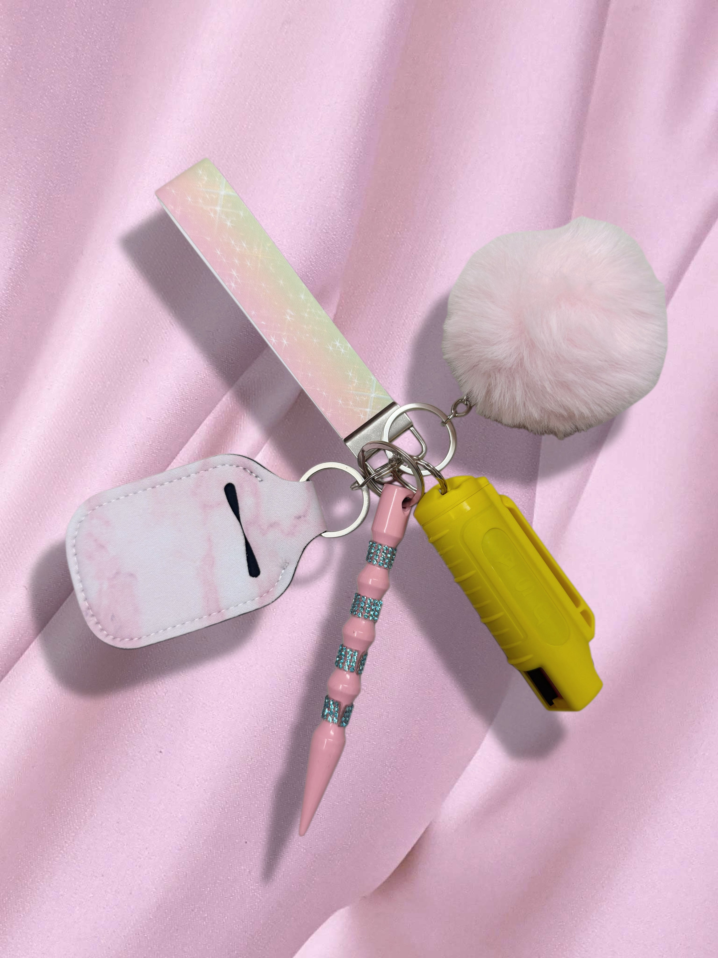 Pink/Yellow Ombré Safety Keychain