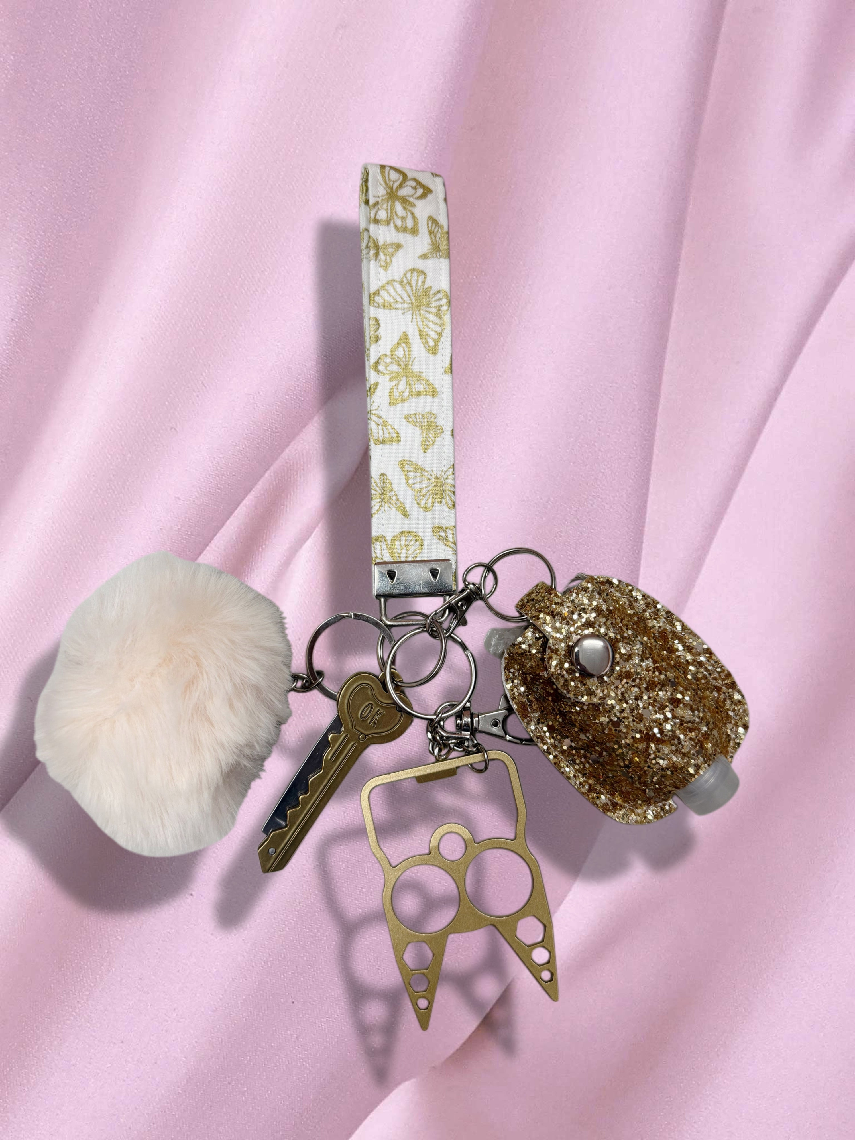 HBG Gold Butterfly Safety Keychain