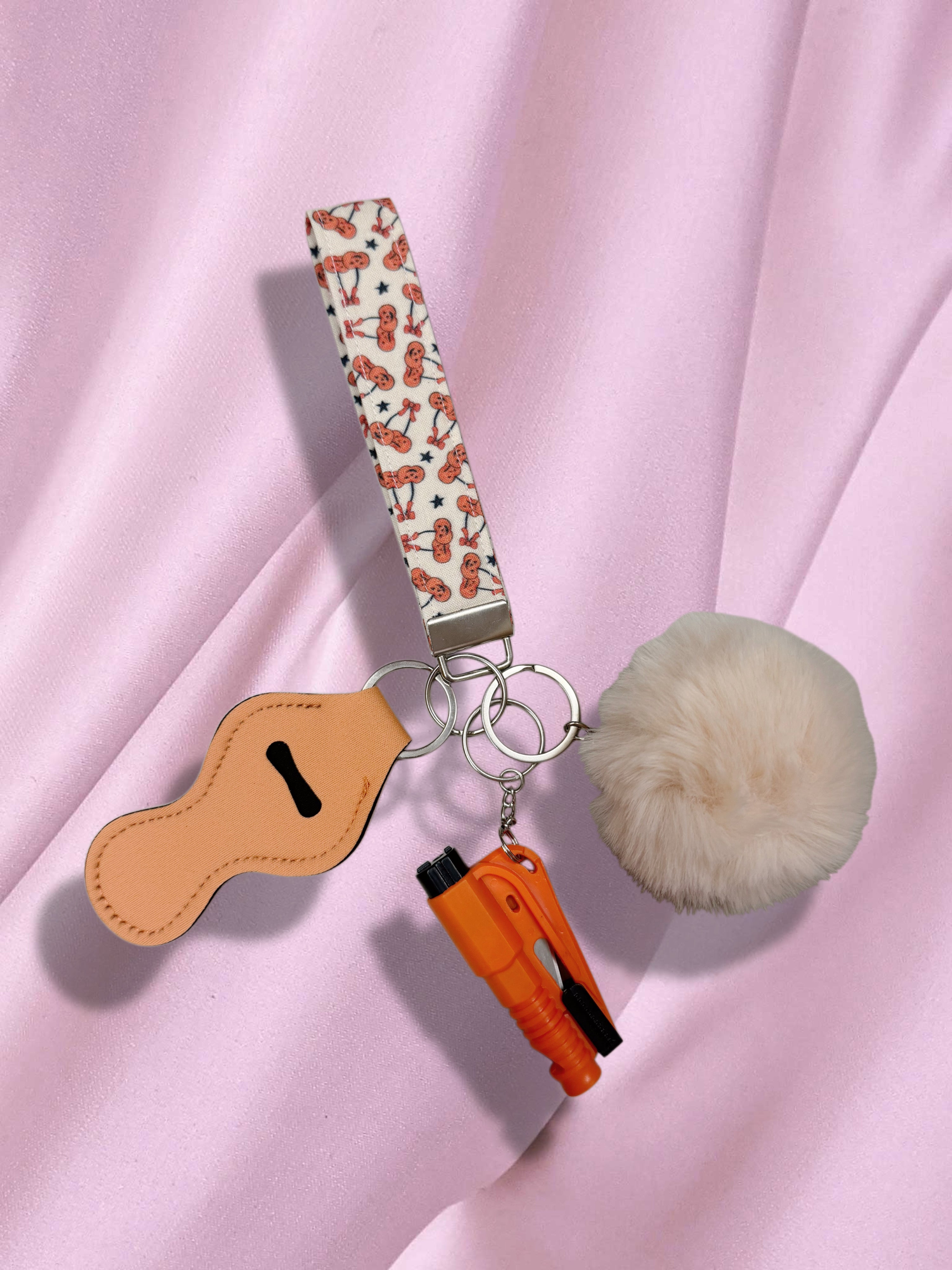 Pumpkin Cherry Safety Keychain