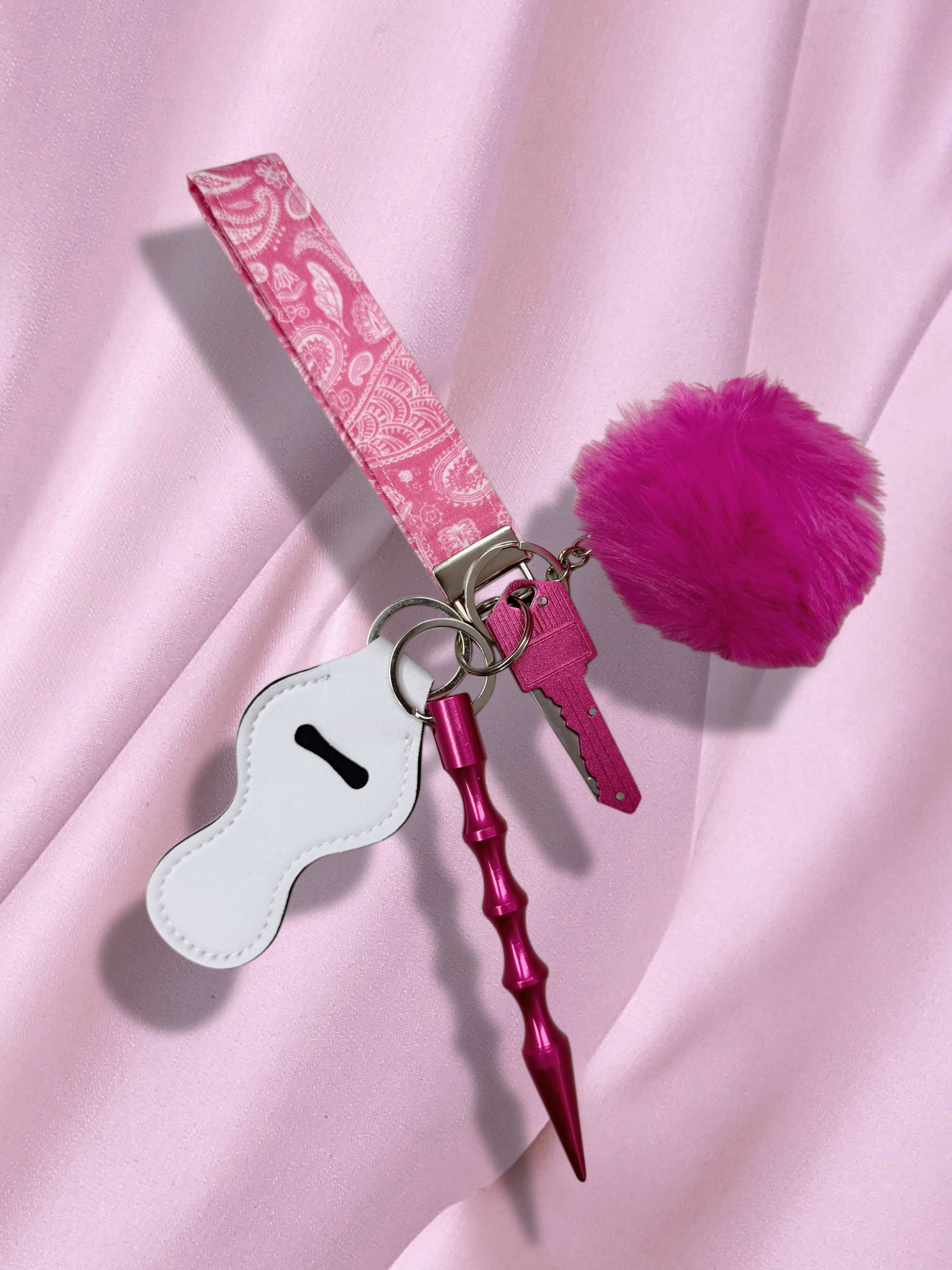 HBG Pink Paisley Safety Keychain