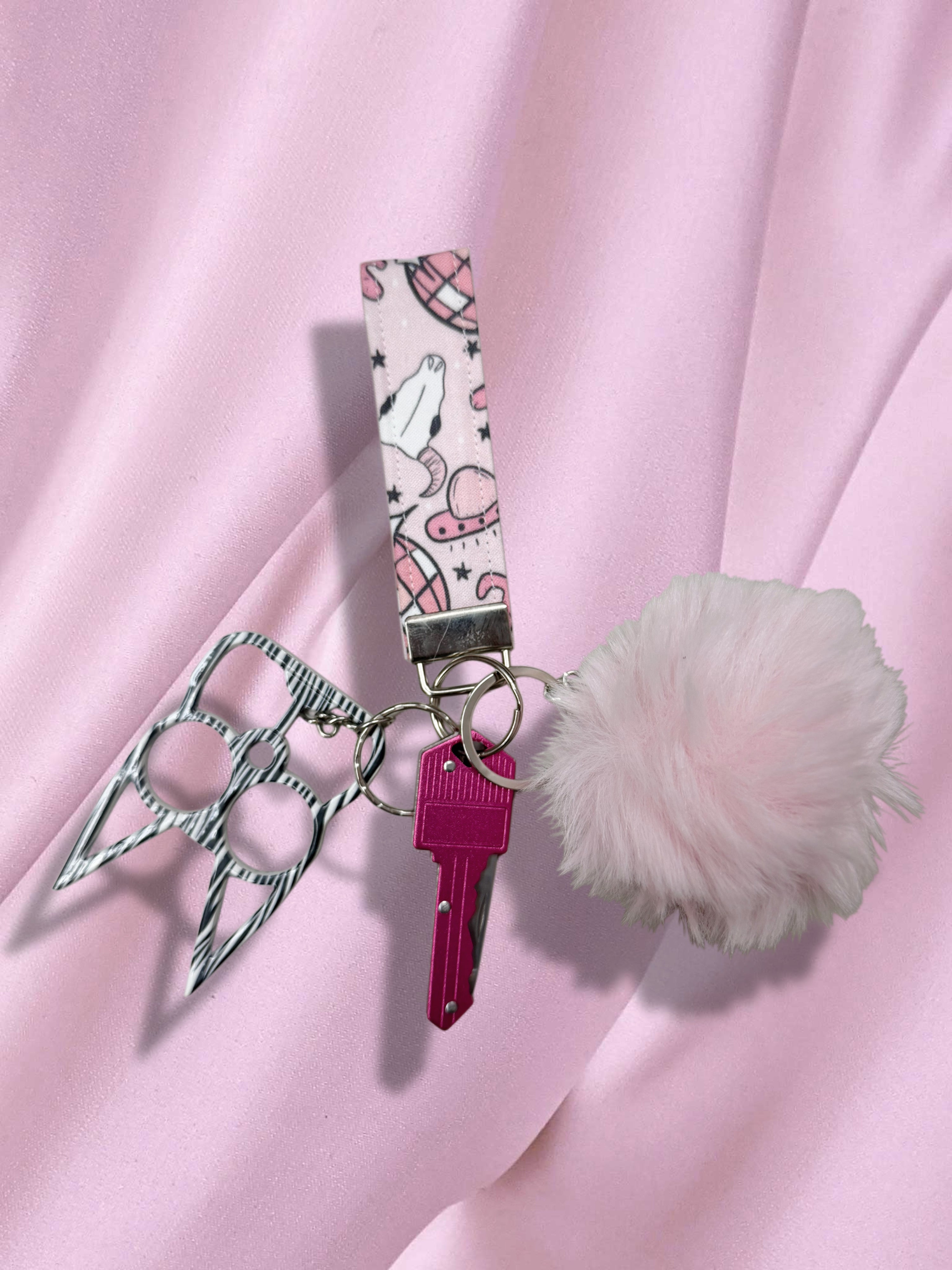 Mini Space Cowgirl Safety Keychain