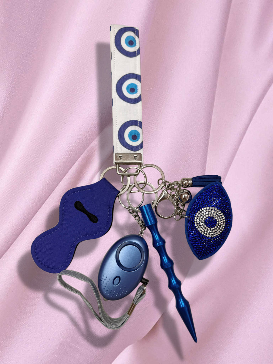 HBG Blue Evil Eye Safety Keychain