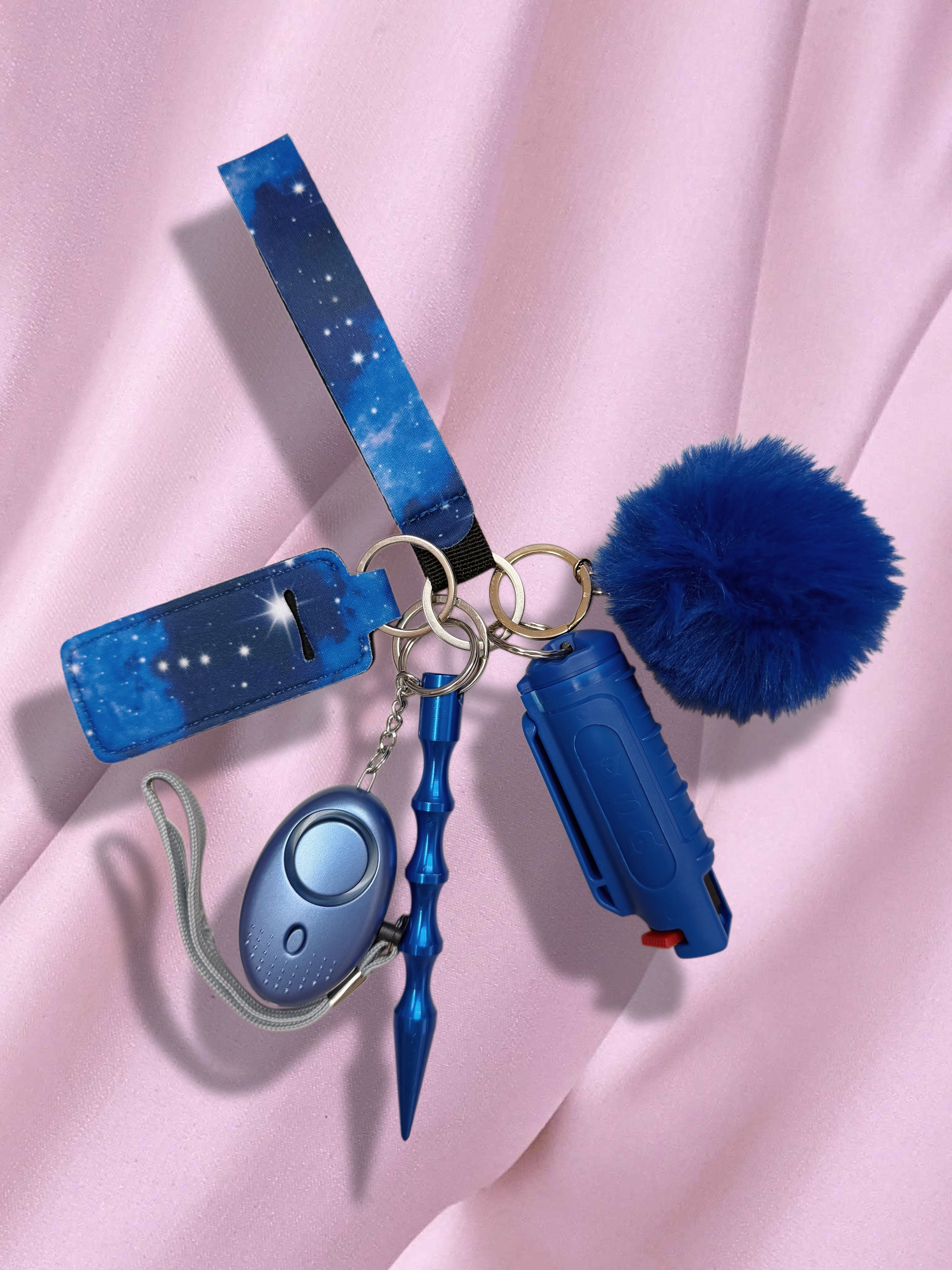 Blue Galaxy Safety Keychain