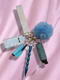 Light Blue Sequin Safety Keychain