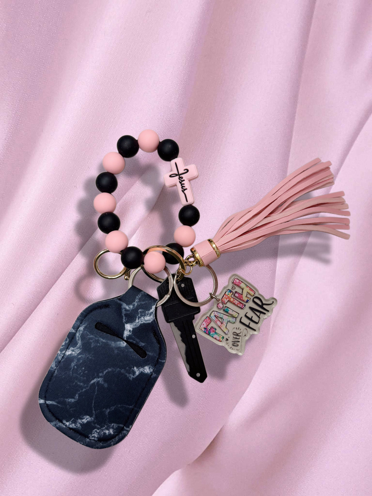 Beaded Jesus Safety Keychain