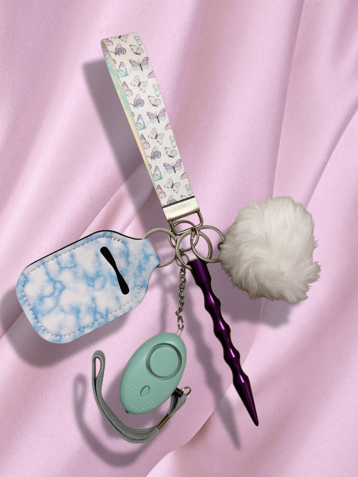 Lavender + Blue Butterfly Safety Keychain