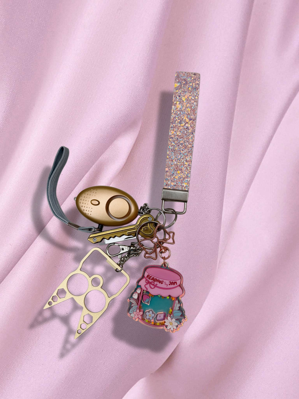 Pink + Gold Reading Safety Keychain